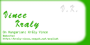 vince kraly business card